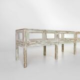 Beautiful patinated large rustic oak display case, France ca. 1900