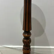 Carved wooden plant stand, turned pedestal, 1960s