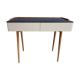 Writing desk table with Black Opaxit glass top 1960s
