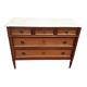 Louis XVI accajou chest of drawers and white marble