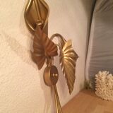 Vintage golden metal flower wall lamp