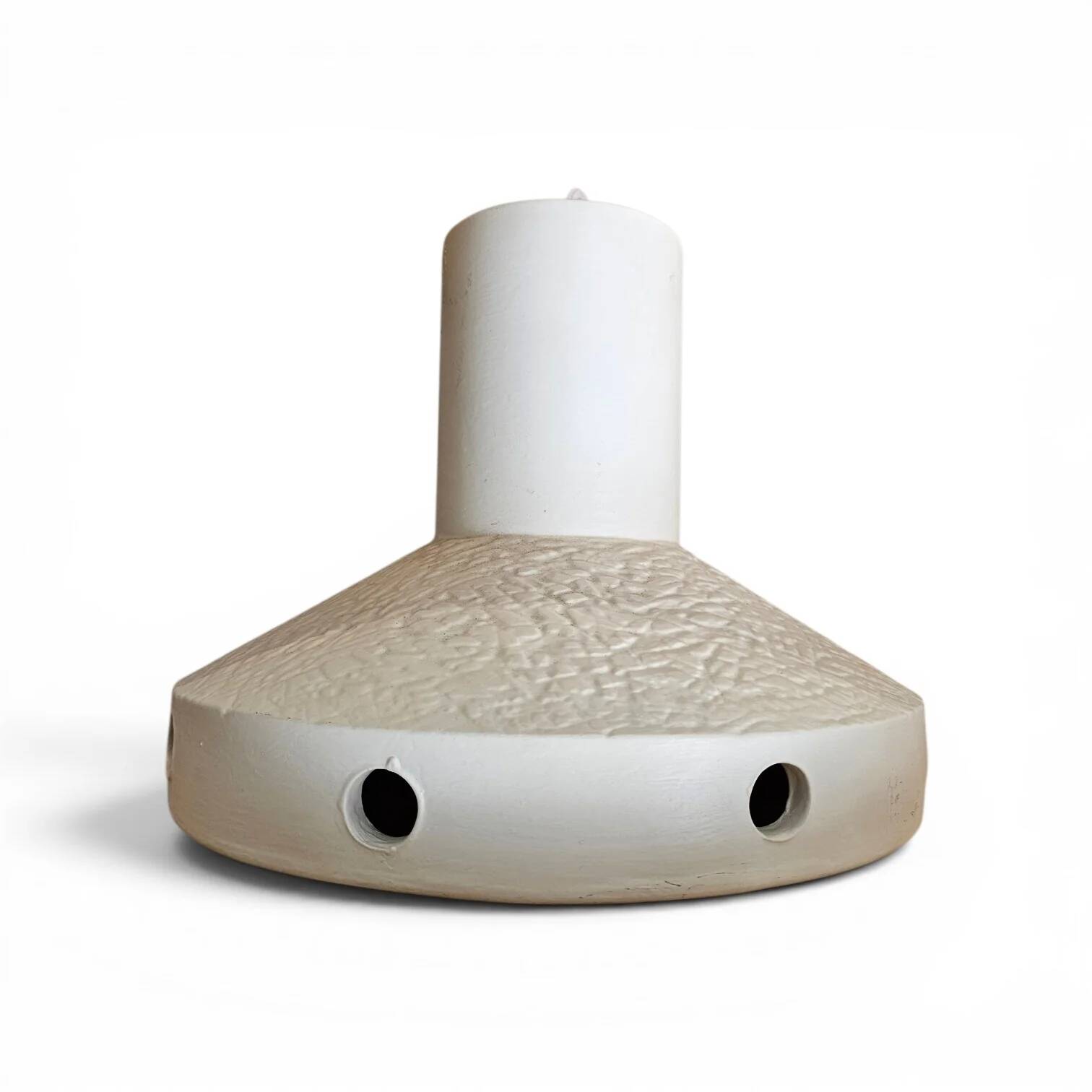 Lampe suspendue en céramique mate émaillée / années 1970