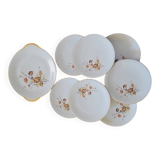 Assiettes à dessert & Plat Porcelaine Royal Émail de Vierzon