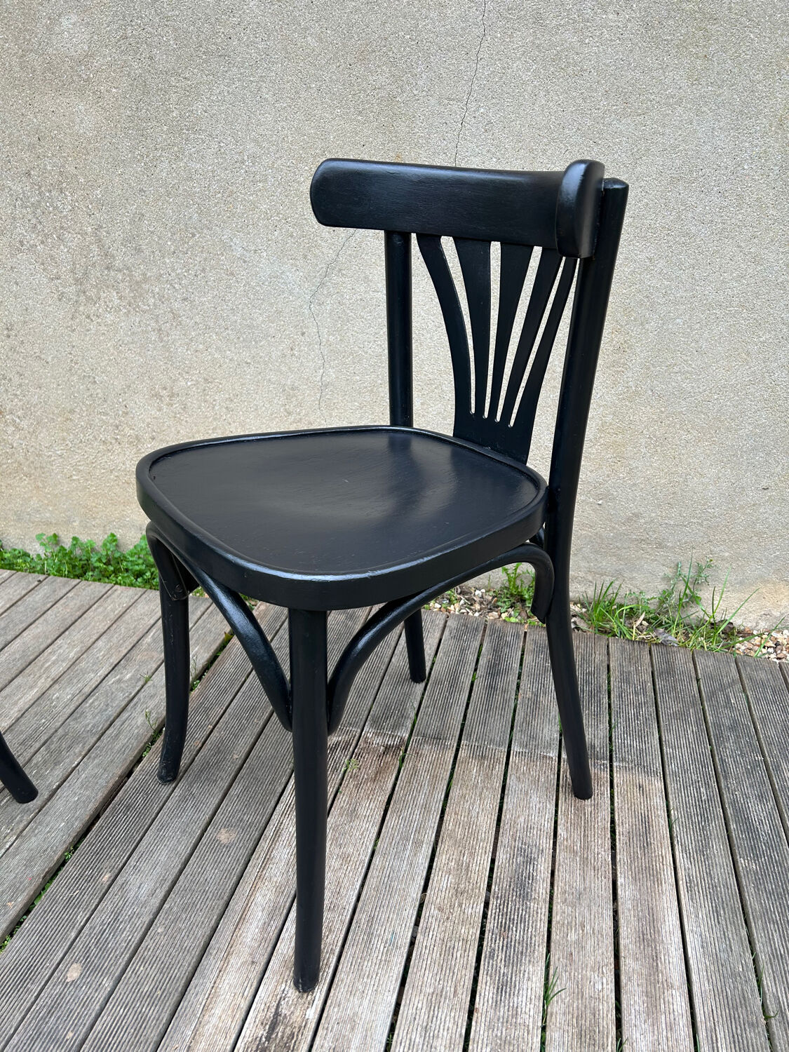 4 vintage black bistro chairs
