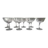 Set of 8 chiseled crystal champagne glasses