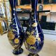 Pair of cobalt blue porcelain vases