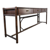 Console enfilade vintage en rotin, années 70