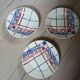 3 old Badonviller dinner plates