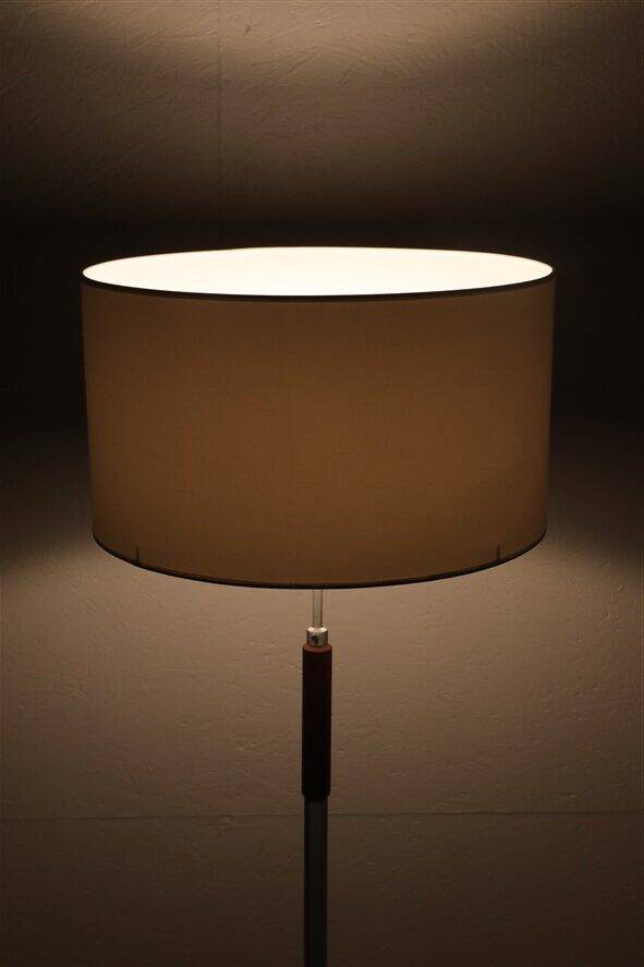 Big mid-century floor lamp / teak / aluminum / Danish modern design / 1960s / 1970s