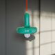 Green metal pendant light