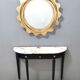 Midcentury Walnut and Carrara Marble Console Table Ascribable to Paolo Buffa