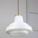 Mid-century Brass and Opaline Pendant Lamp, Italy