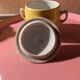 6 small porcelain cream pots from Limoges with a tray.
