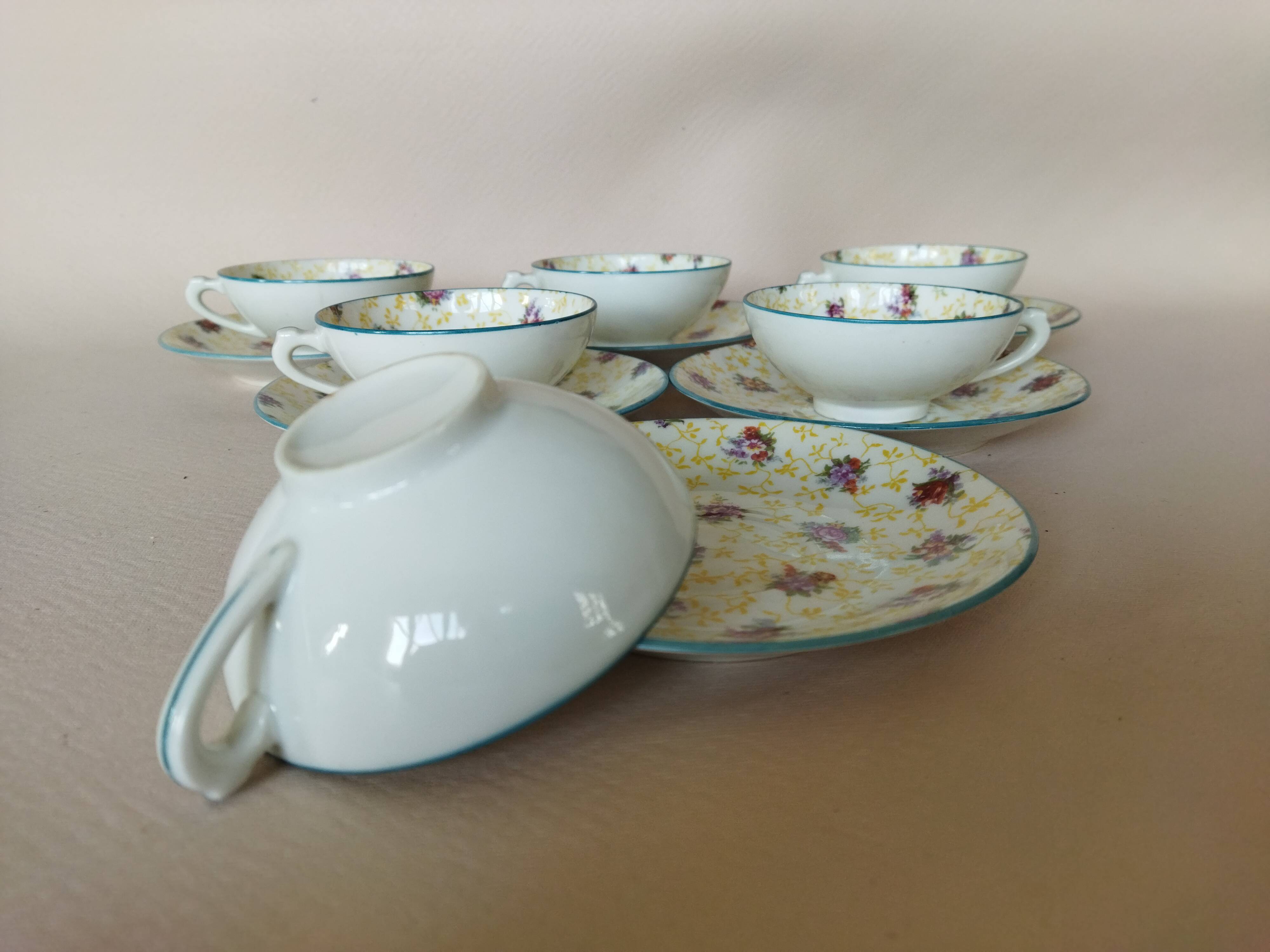 6 cups Descotte Reboisson & Baranger (D.R.B) Limoges