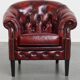 English Cowhide Leather Chesterfield Club Chair