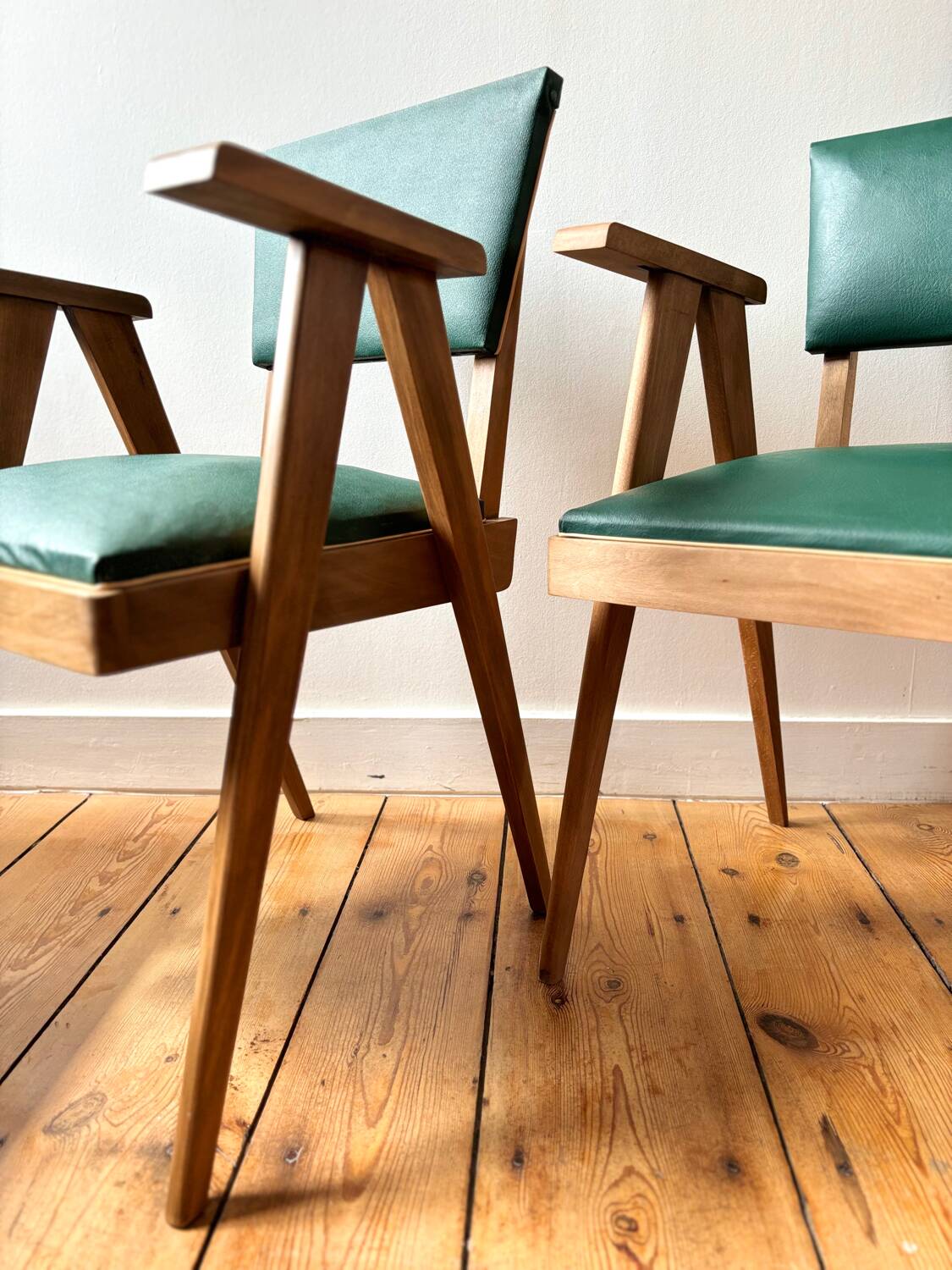 Pair of bridge armchairs