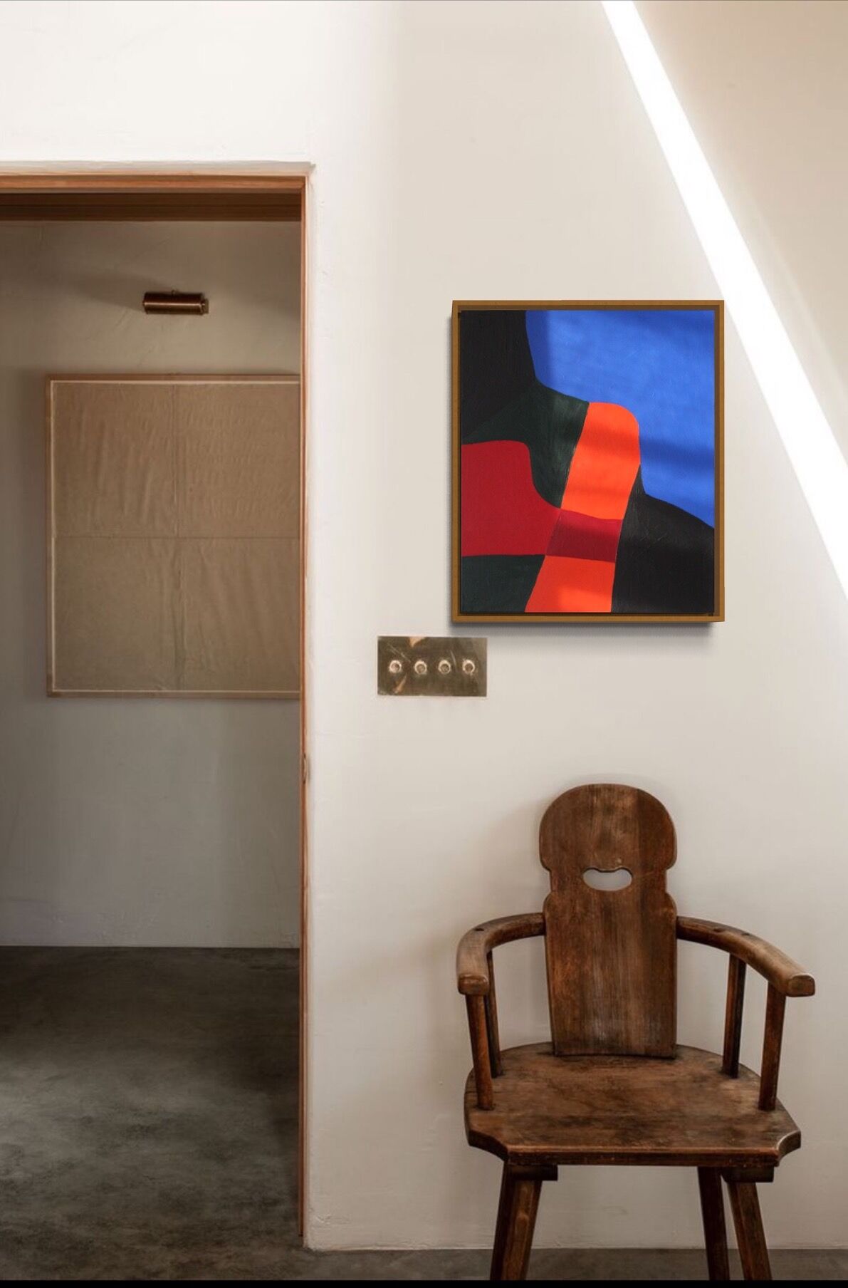 Acrylic painting on canvas "colored composition" 55x46 cm