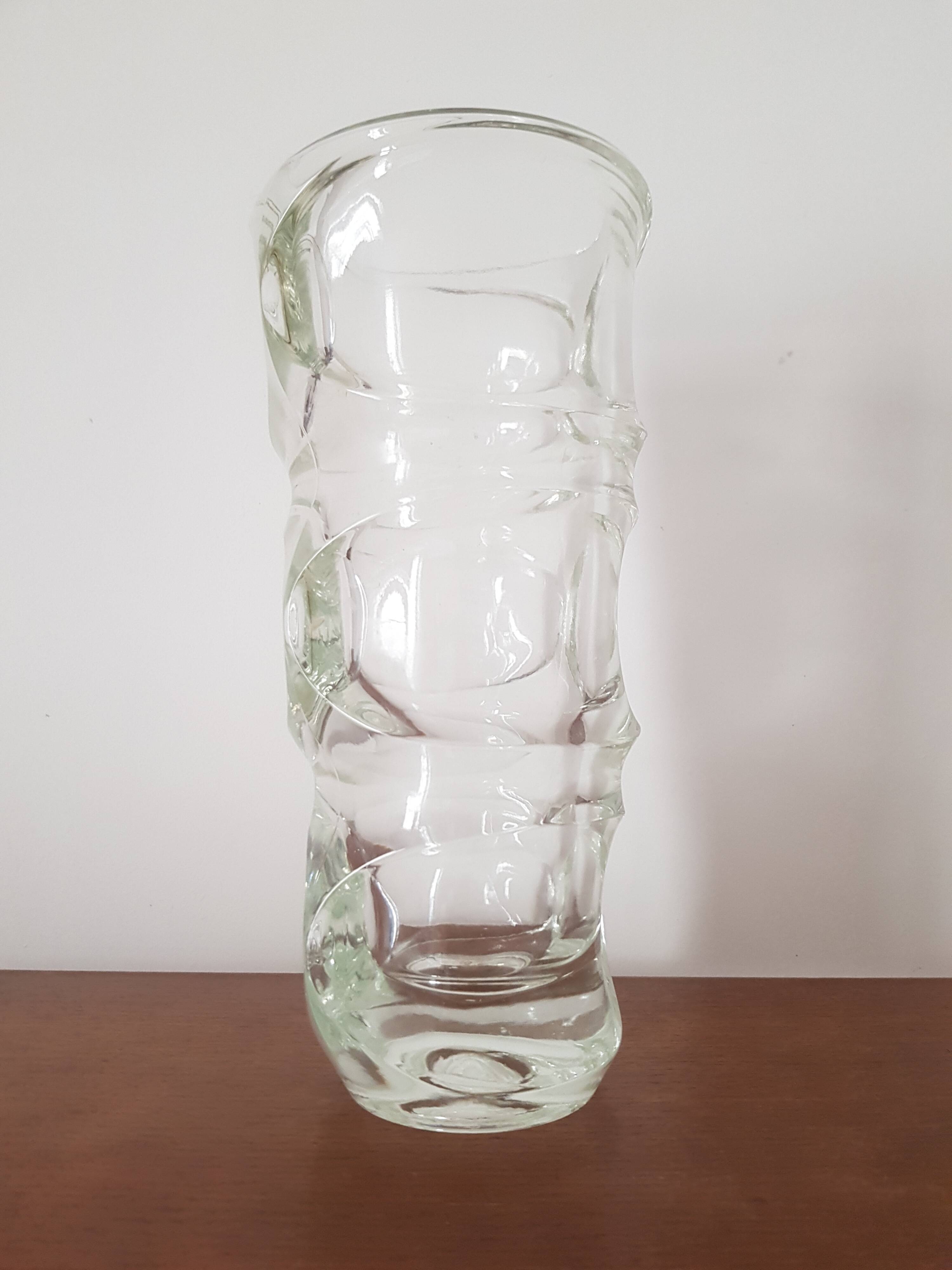 70s molded glass vase