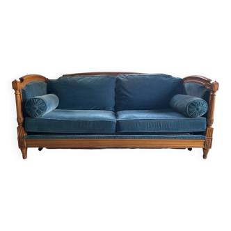 Vintage Velvet Jean Roche Bois Sofa