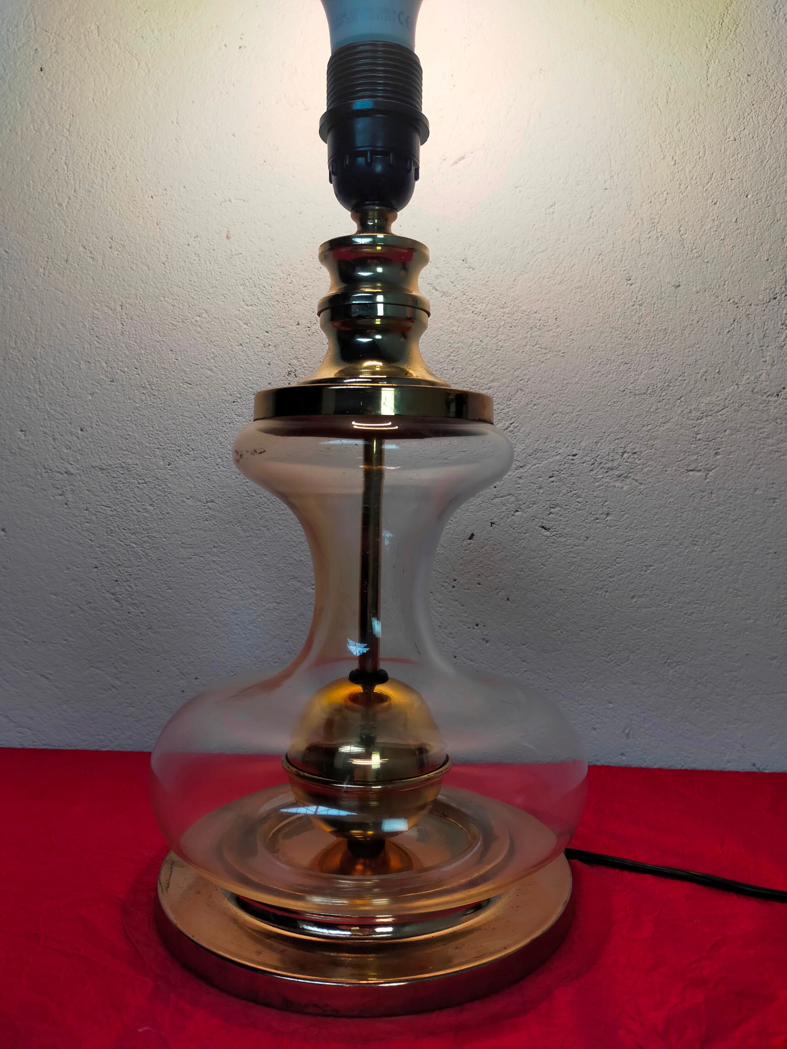Richard Essig designer lamp in glass and gold metal