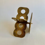 Brutalist bronze candleholder, 1970s