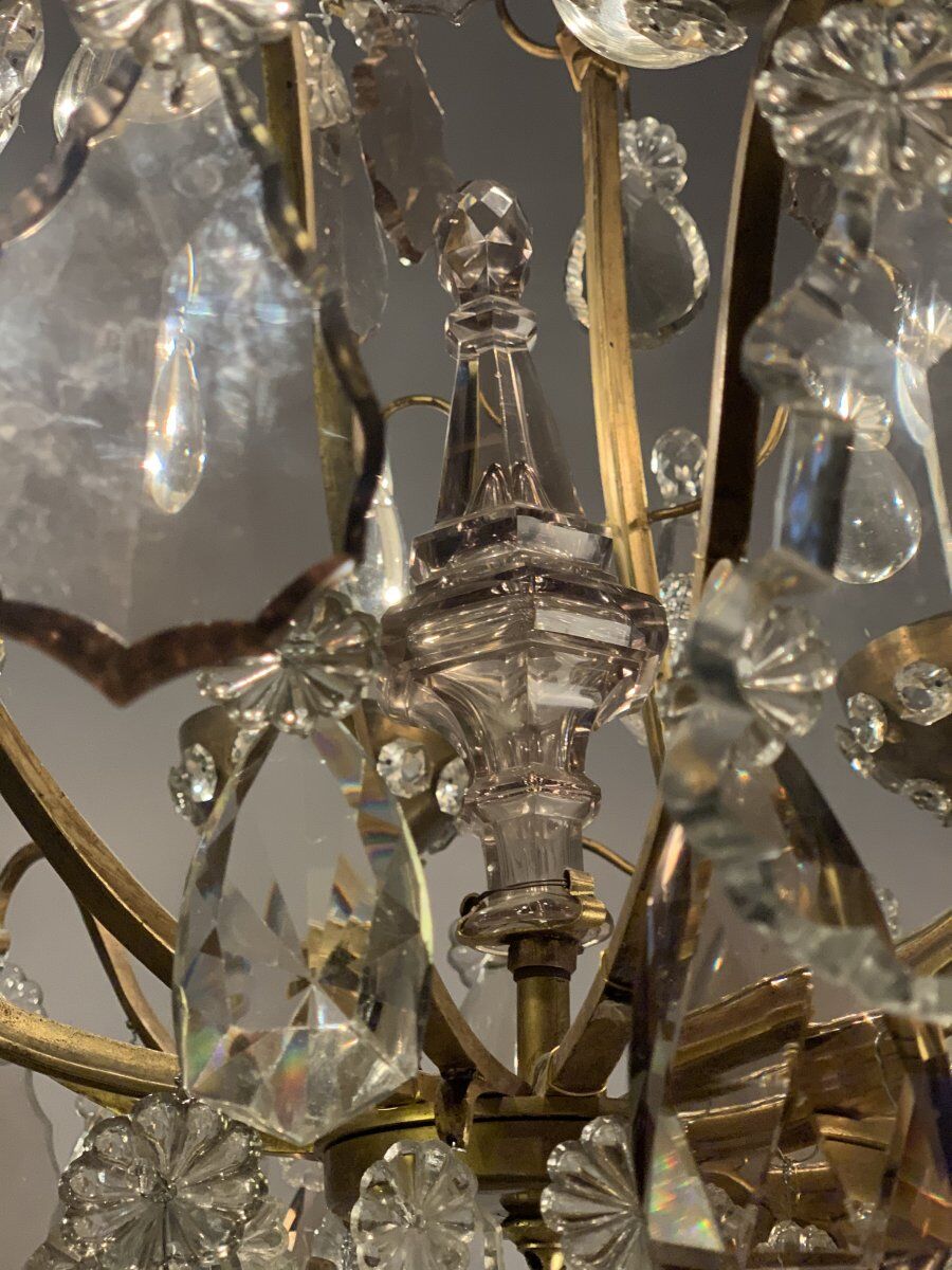 Chandelier with crystal pendants 1940