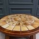 Brutalist ceramic and wood coffee table in the style of Roger Capron