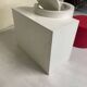 Bathroom toilet with a 70s pouf.