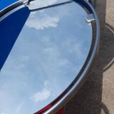 Miroir rond vintage en aluminium Egon Hillebrand, ø 53 cm, années 1960, Allemagne