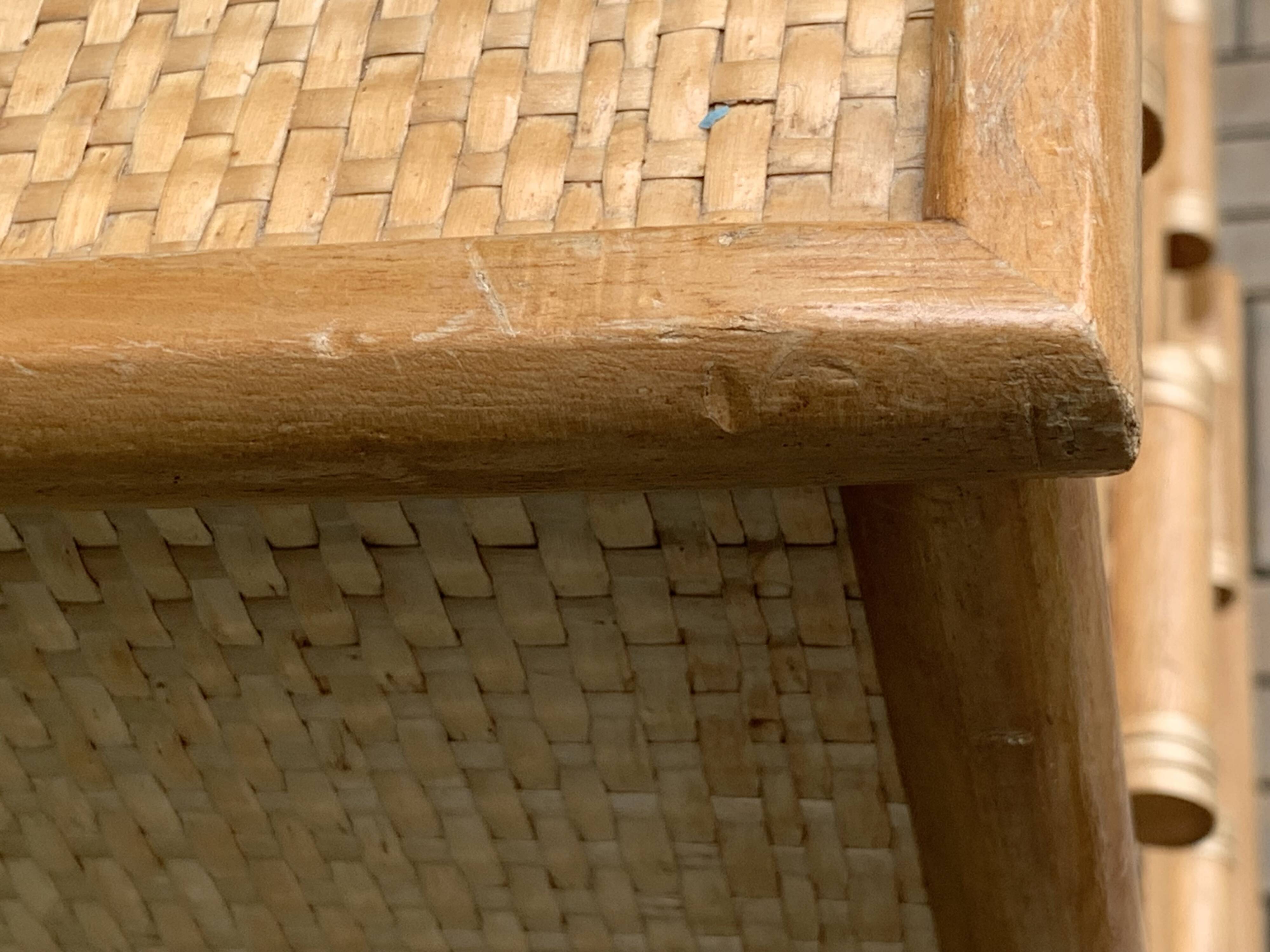 Vintage rattan and woven wicker chest of drawers 1970