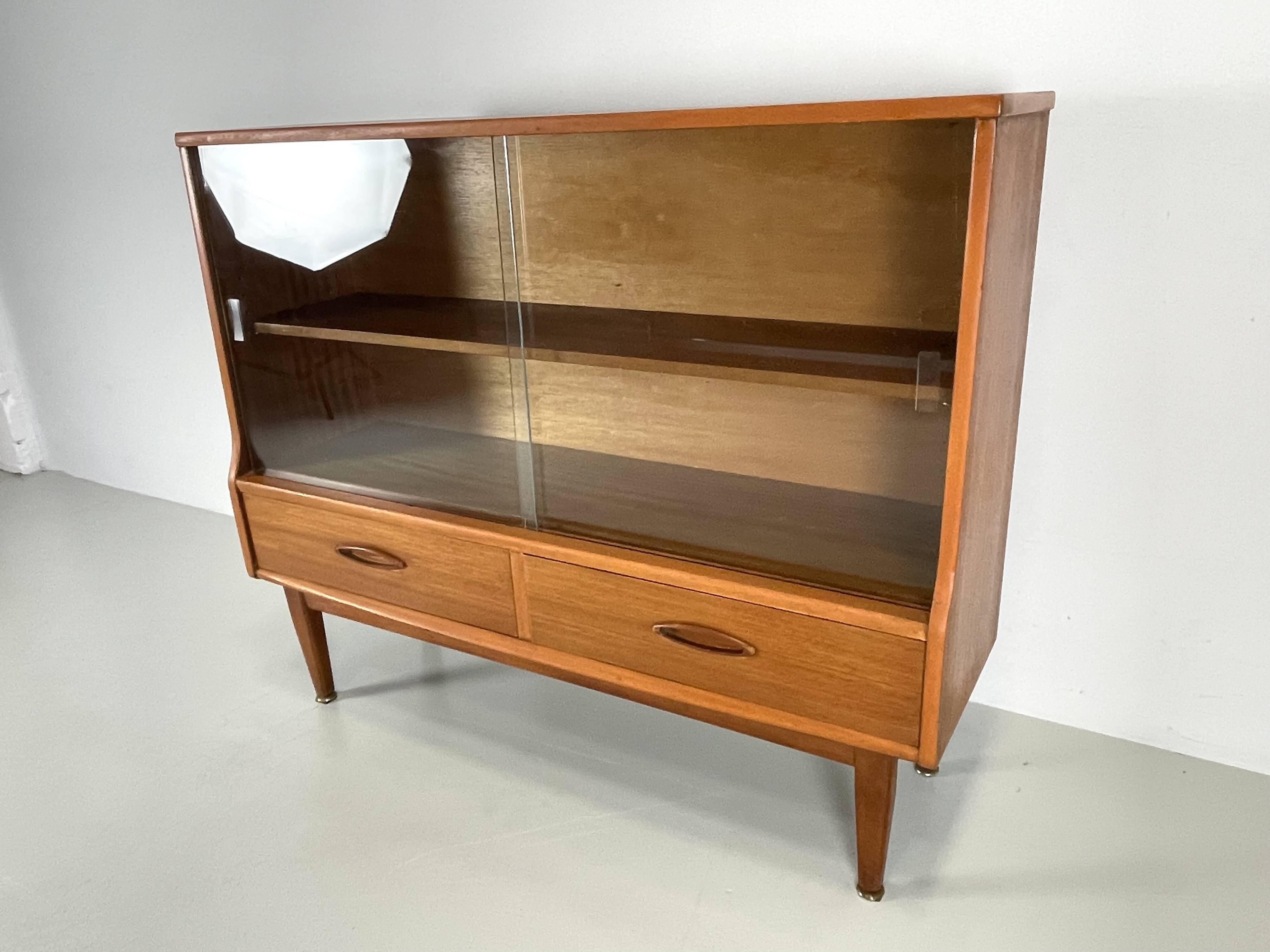 Petite vitrine vintage Jentique des années 1960 en bois de teck