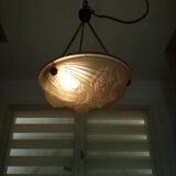 Suspension vasque en verre signée années 1930