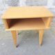 Vintage wood and rattan bedside table