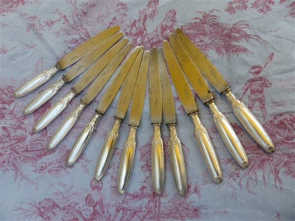 Christofle silver metal knives