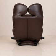 "111 Wink" armchair in brown leather by Toshiyuki Kita for Cassina
