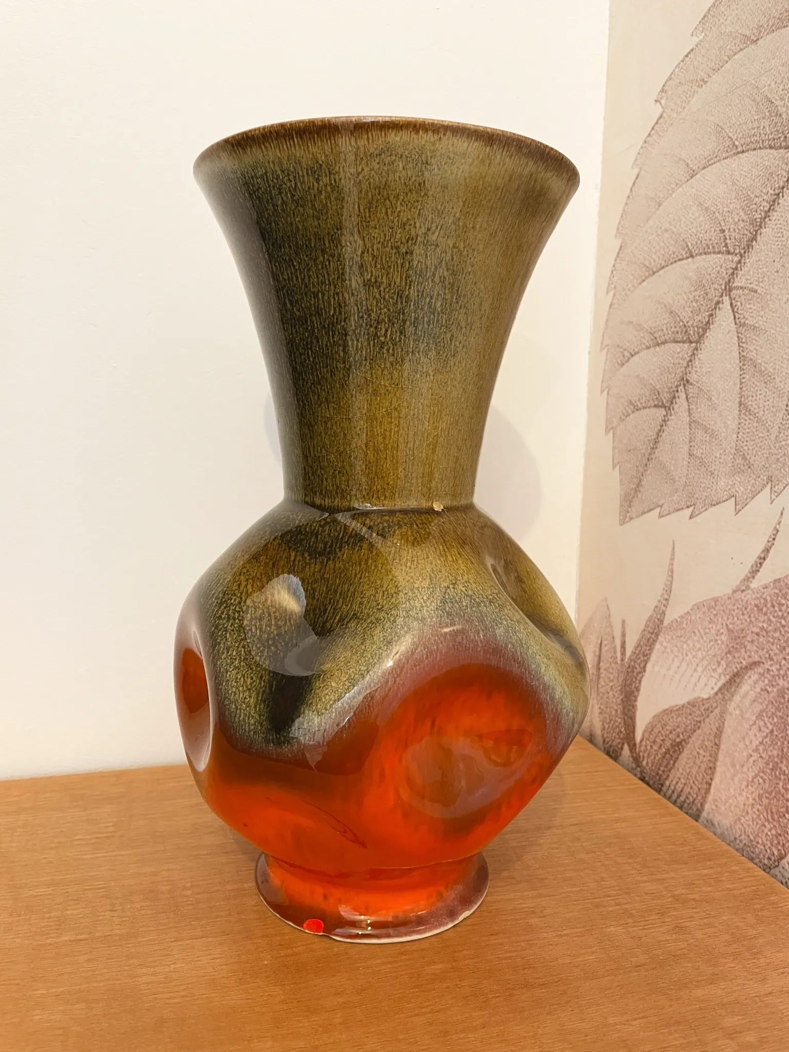 Vase vintage en céramique émaillée