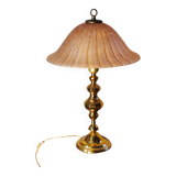polished brass lamp 1970 glass paste lampshade vianne 56x35 elec ok