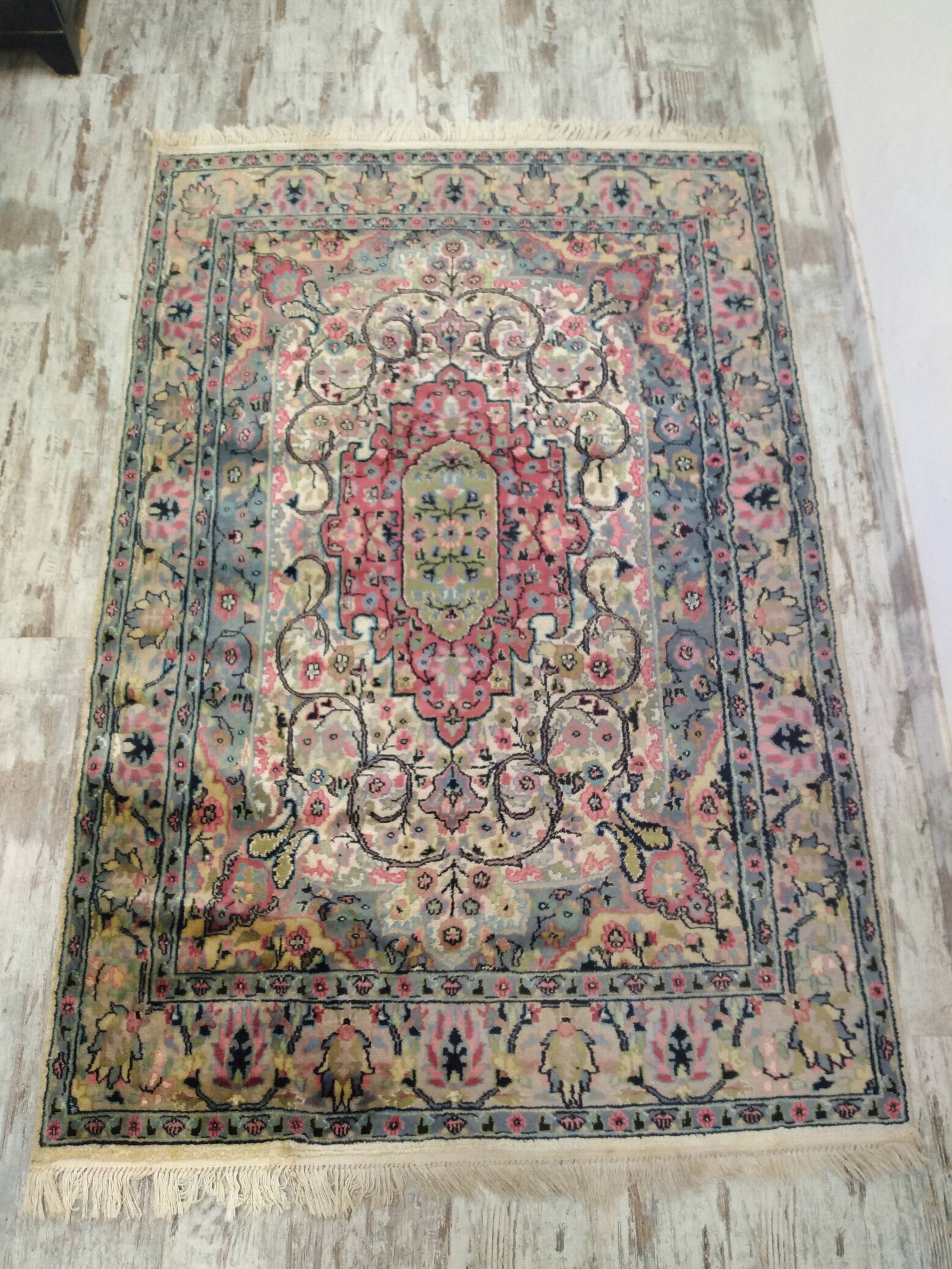 Persian wool and silk rug