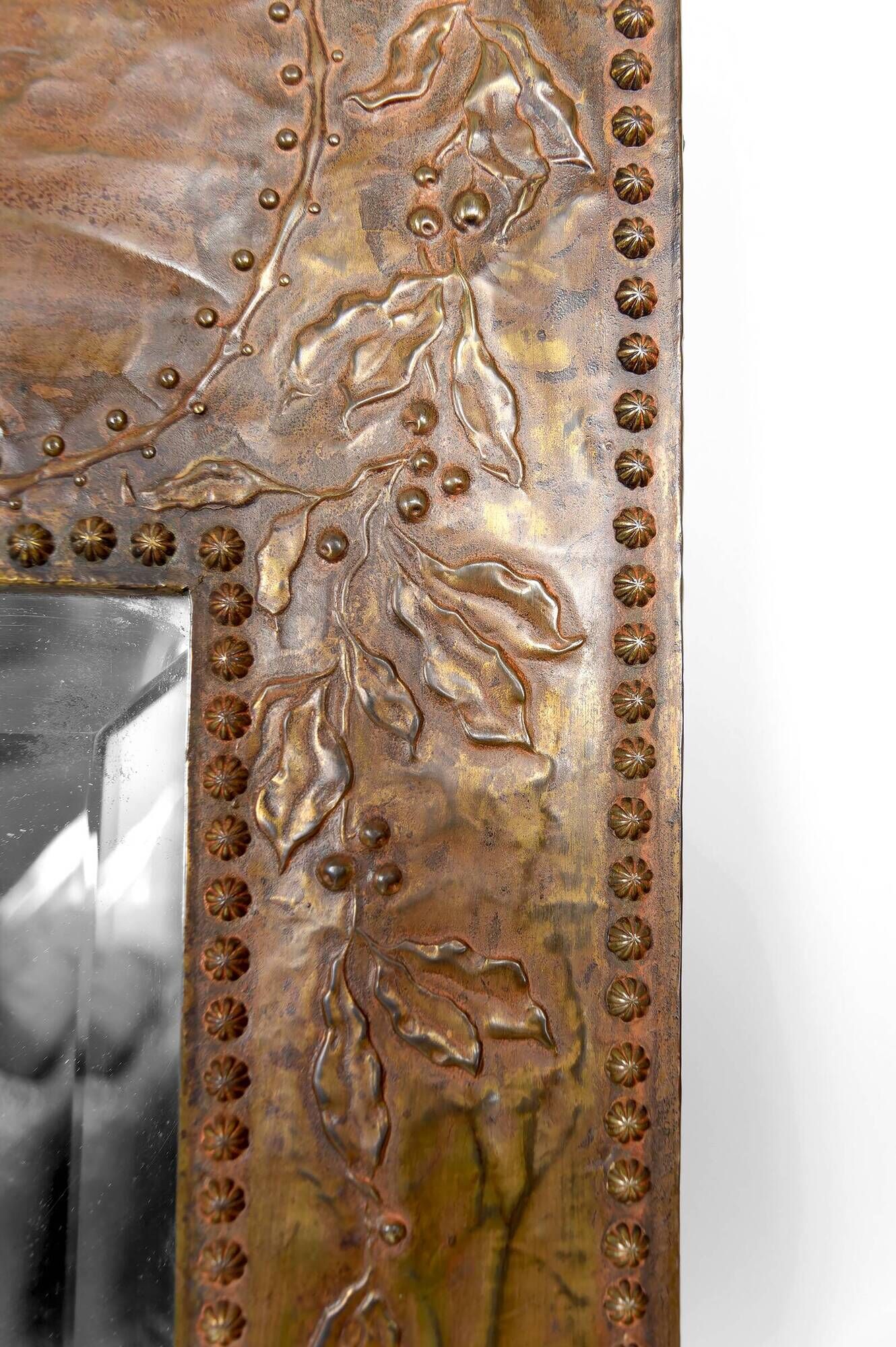 Art Nouveau mirror, "The French Rooster Triumphant over the German Eagle", 1916