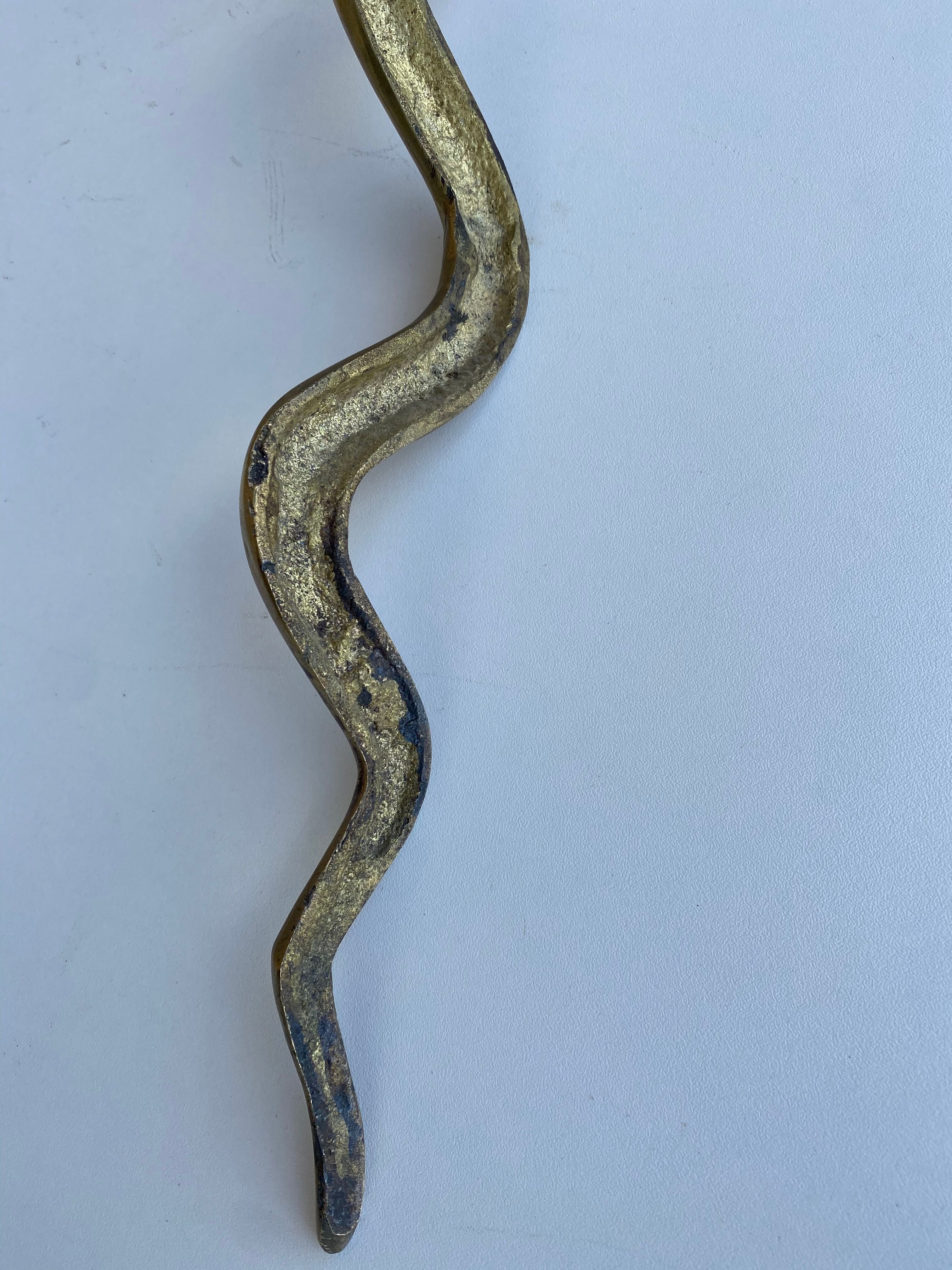 1970 Snake Bronze Candlestick