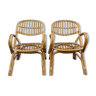 Set de 2 fauteuils en rotin avec accoudoirs
