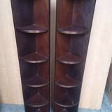 Pair of mahogany art deco style column corner cabinets