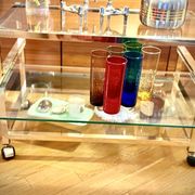 Titre  Desserte Hollywood Regency chrome & verre – années 70