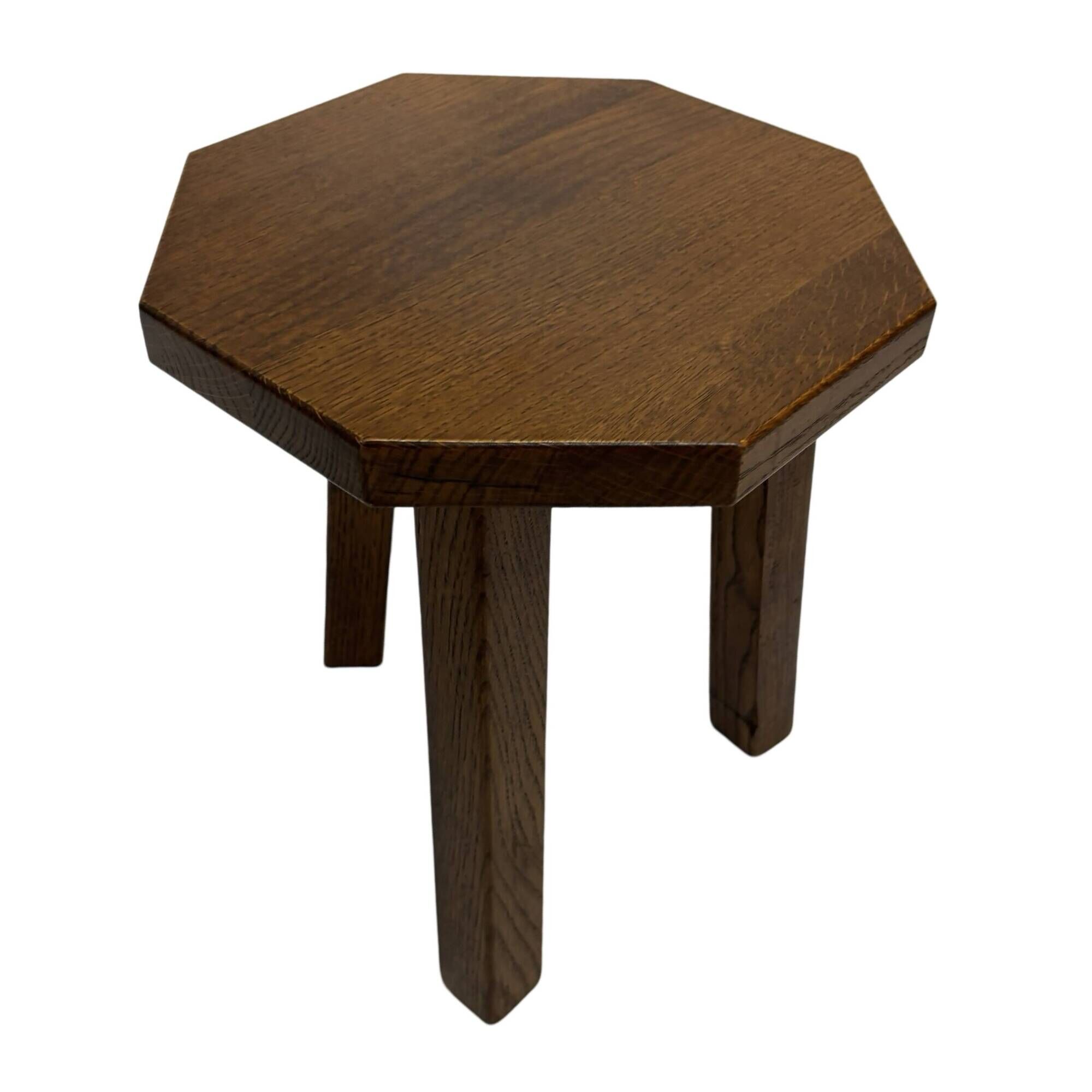Tables d'appoint hexagonales brutalistes en chêne, années 1950, lot de 3