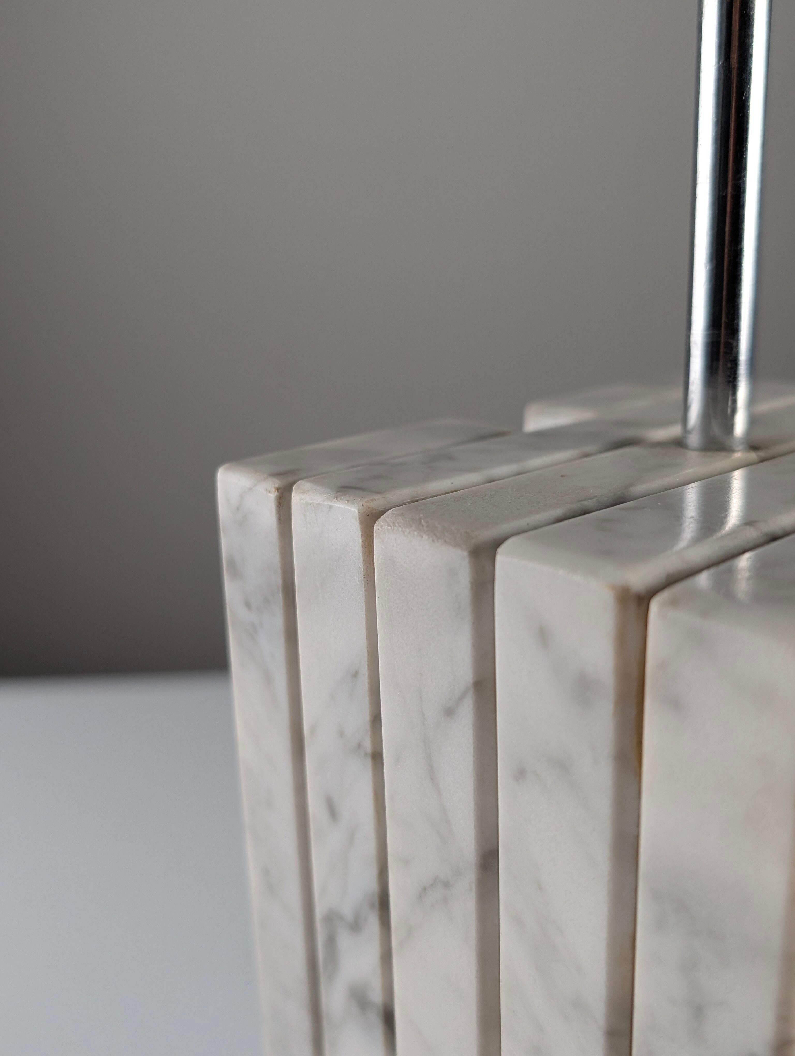 Carrara marble Art Deco lamp base 1940s