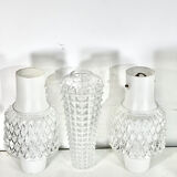 Triple suspension cascade three tulips crystal and vintage chrome