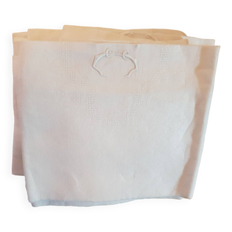 Lot de 12 serviettes en lin monogrammées JC