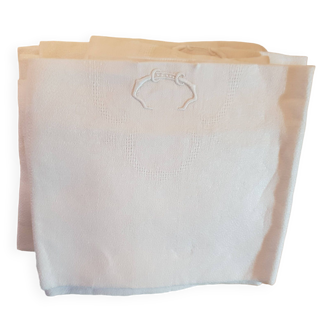 Set of 12 JC monogram linen napkins
