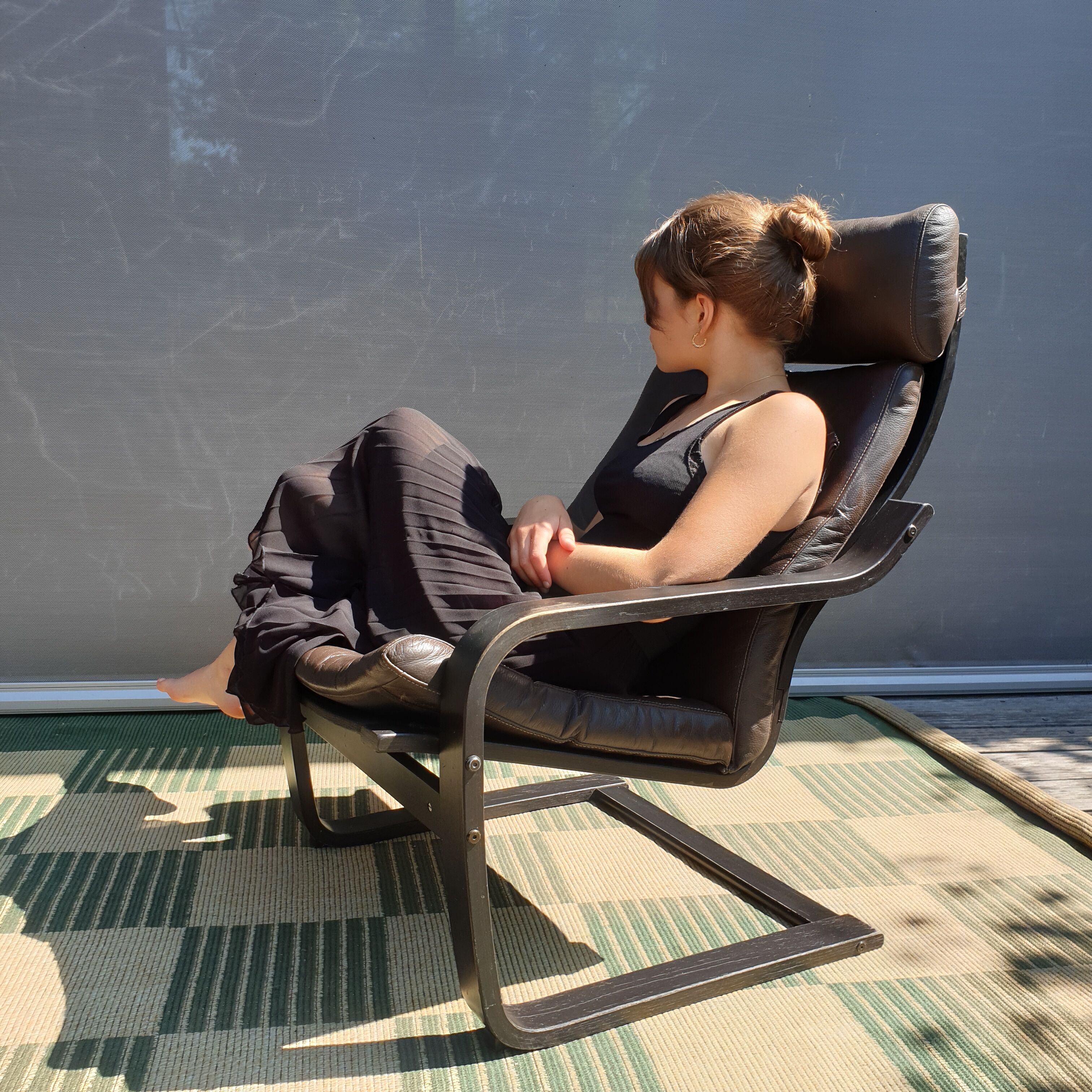Fauteuil lounge poäng vintage ikéa 1999 cuir