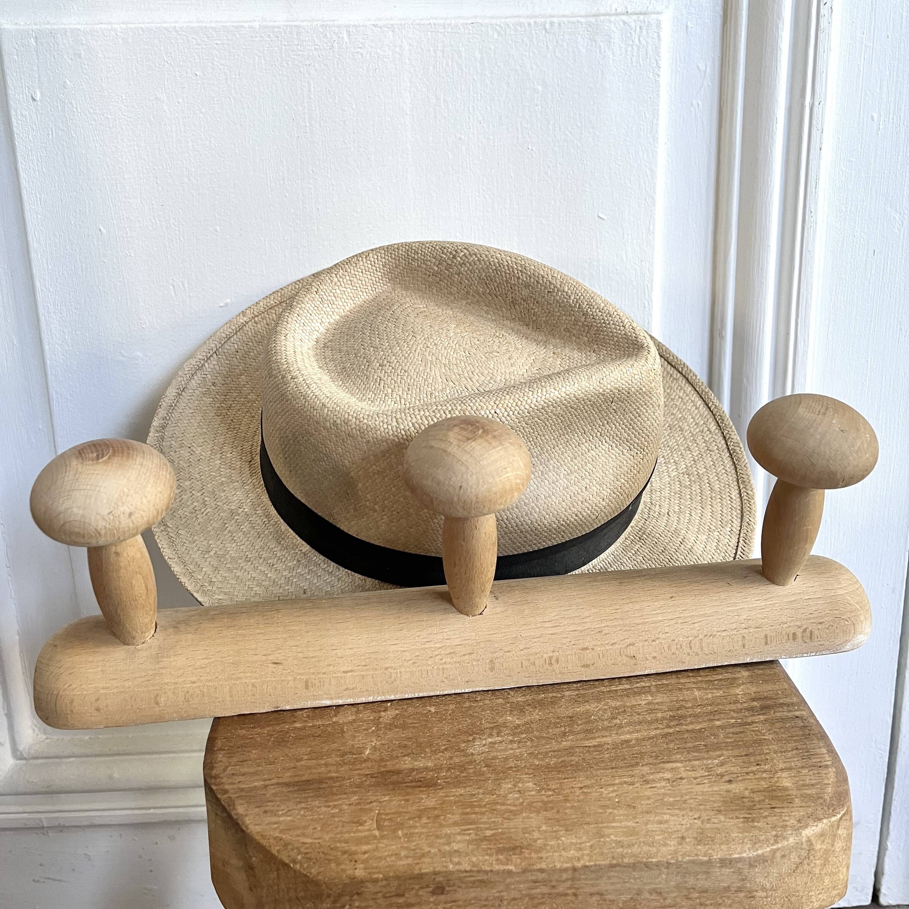 Vintage coat rack with 3 mushrooms
